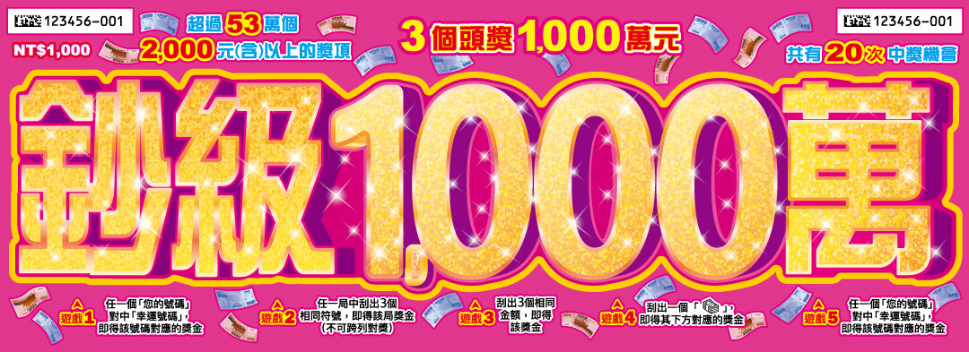 彩券行門市關轉超低價金牌777刮刮樂500萬面值售出，售完截止！
